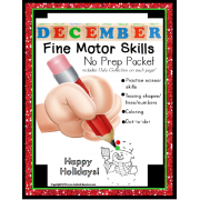 Fine Motor Skills NO PREP Worksheet Packet for DECEMBER (Special Education)